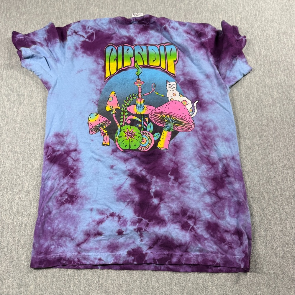 RipNDip Graphic T Shirt Mens M Purple Tie Dye Lord Nermal Mushroom Skateboard